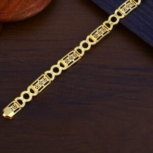 Mens Casting Plain Gold 916 Bracelet-MPB140