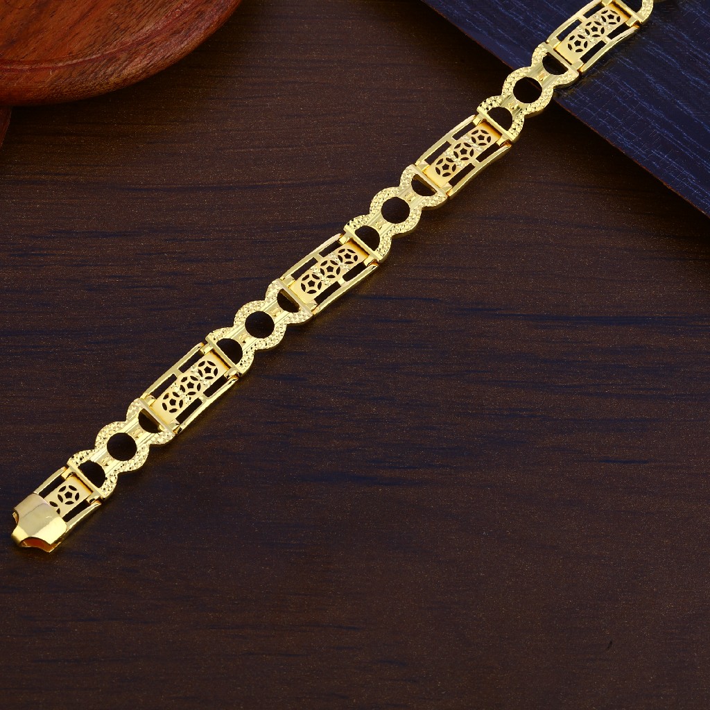 Mens Casting Plain Gold 916 Bracelet-MPB140