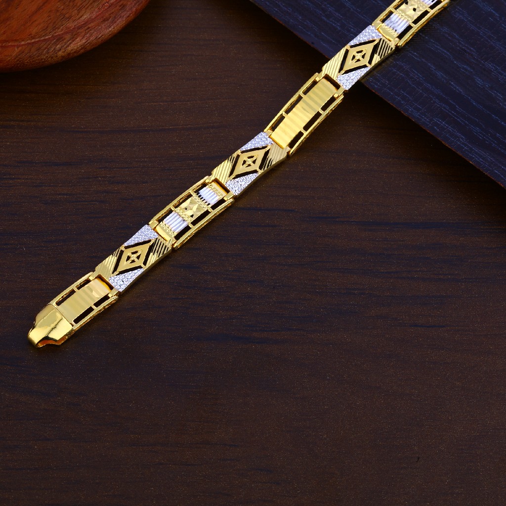 Mens Gold 916 Bracelet-MPB138
