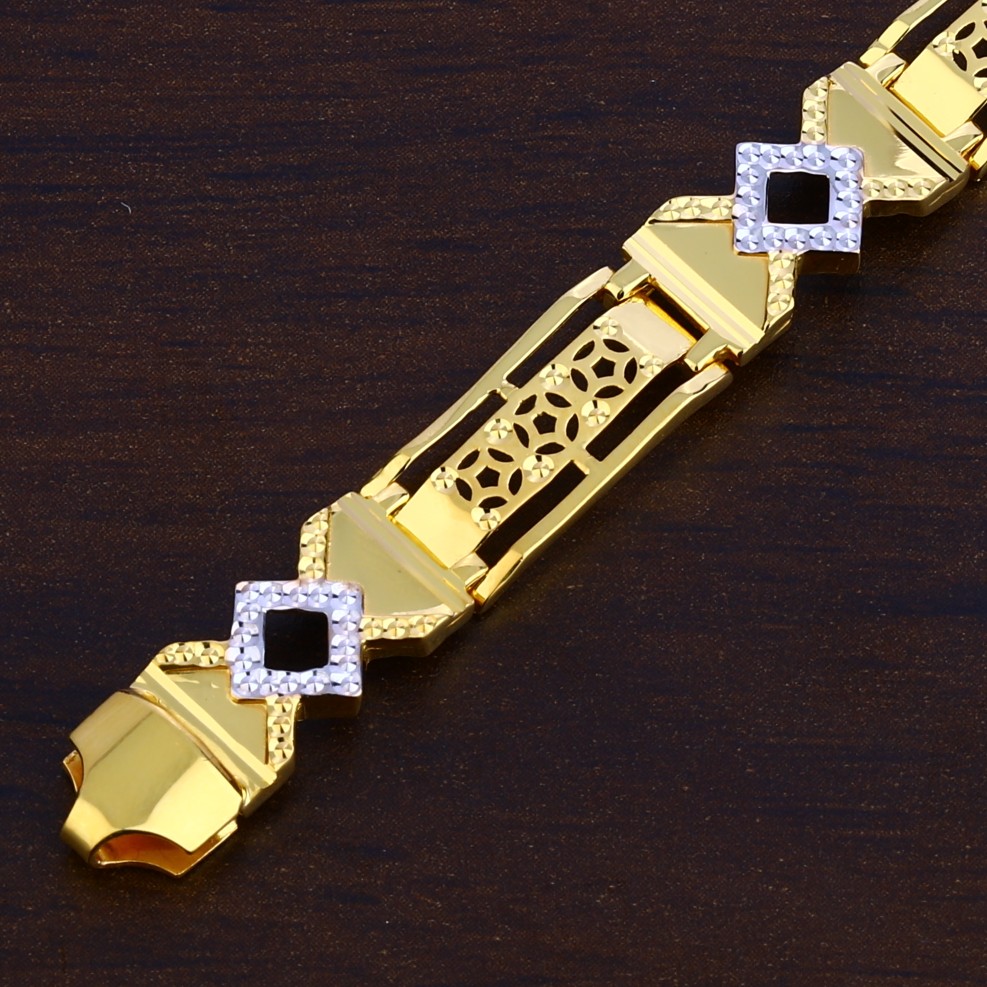 Mens Gold 916 Bracelet-MPB134 - Image 3