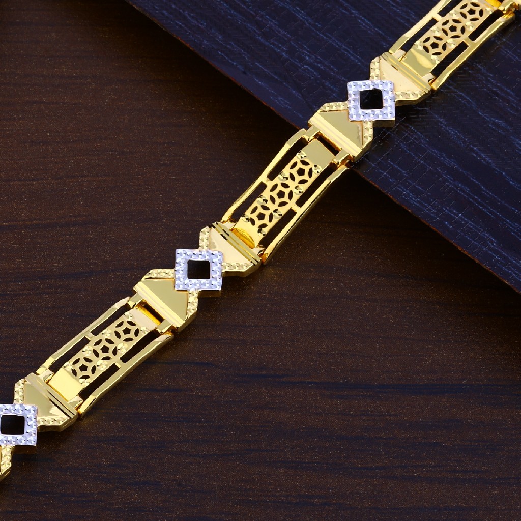 Mens Gold 916 Bracelet-MPB134 - Image 2