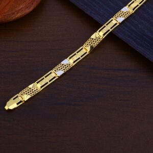 Mens Plain Casting Gold Bracelet-MPB132