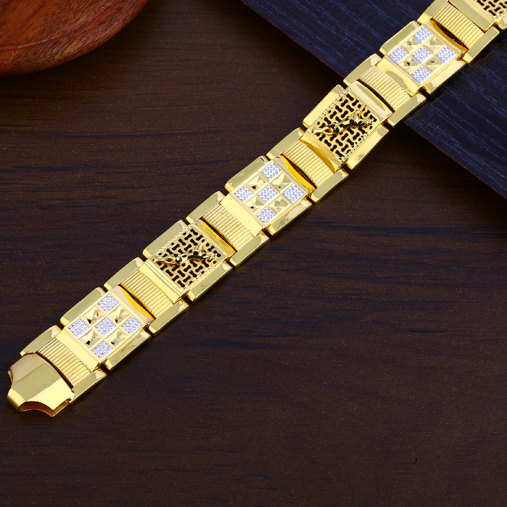Mens Gold Plain Casting Bracelet-MPB131