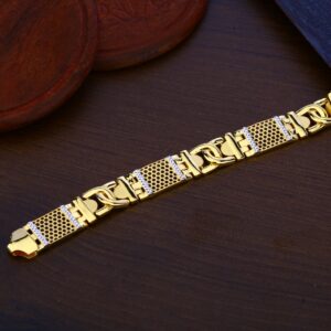 Mens Gold Fancy Plain Bracelet-MPB121