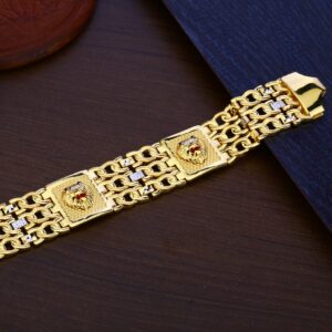 Mens Gold Plain Bracelet-MPB117