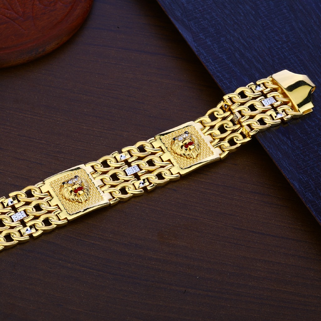 Mens Gold Plain Bracelet-MPB117