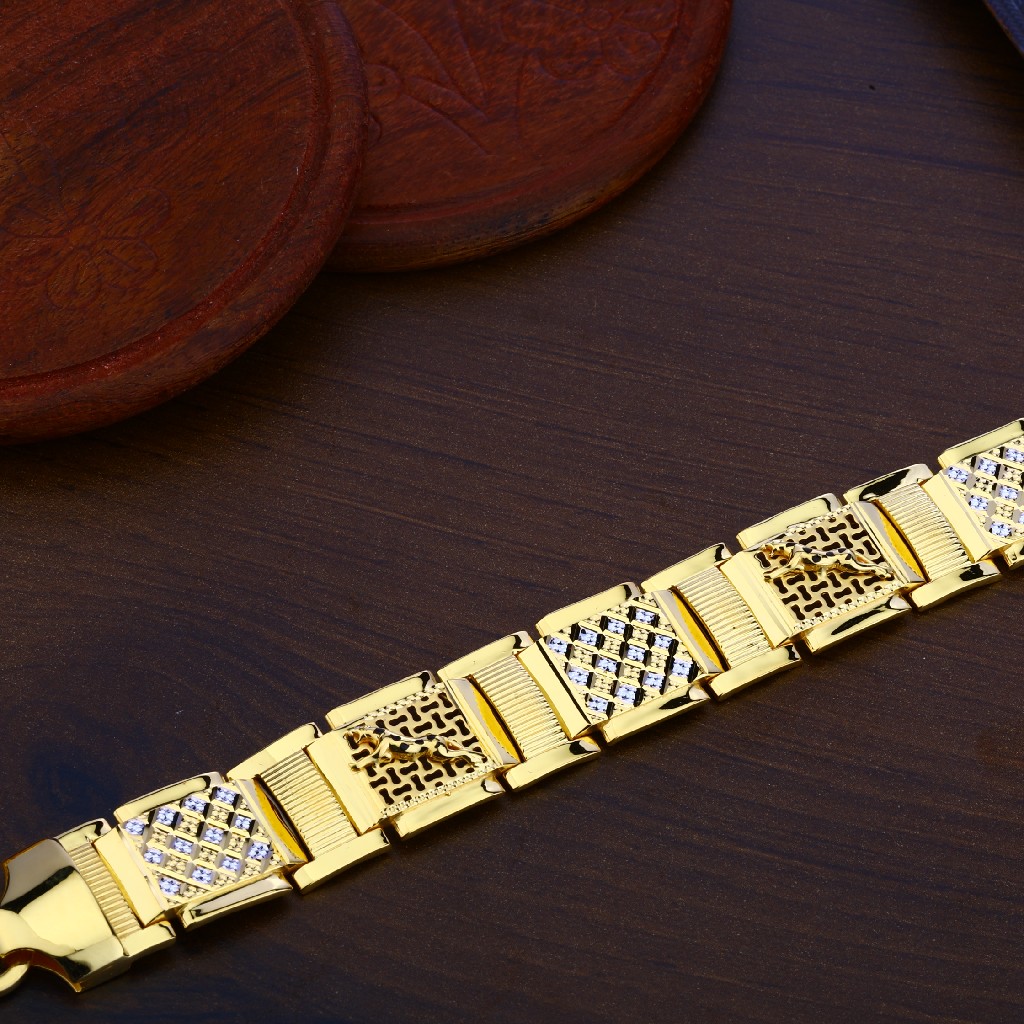 Mens Casting Plain Gold Bracelet-MPB111