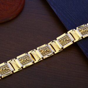 Mens Gold Fancy 916 Bracelet-MPB109