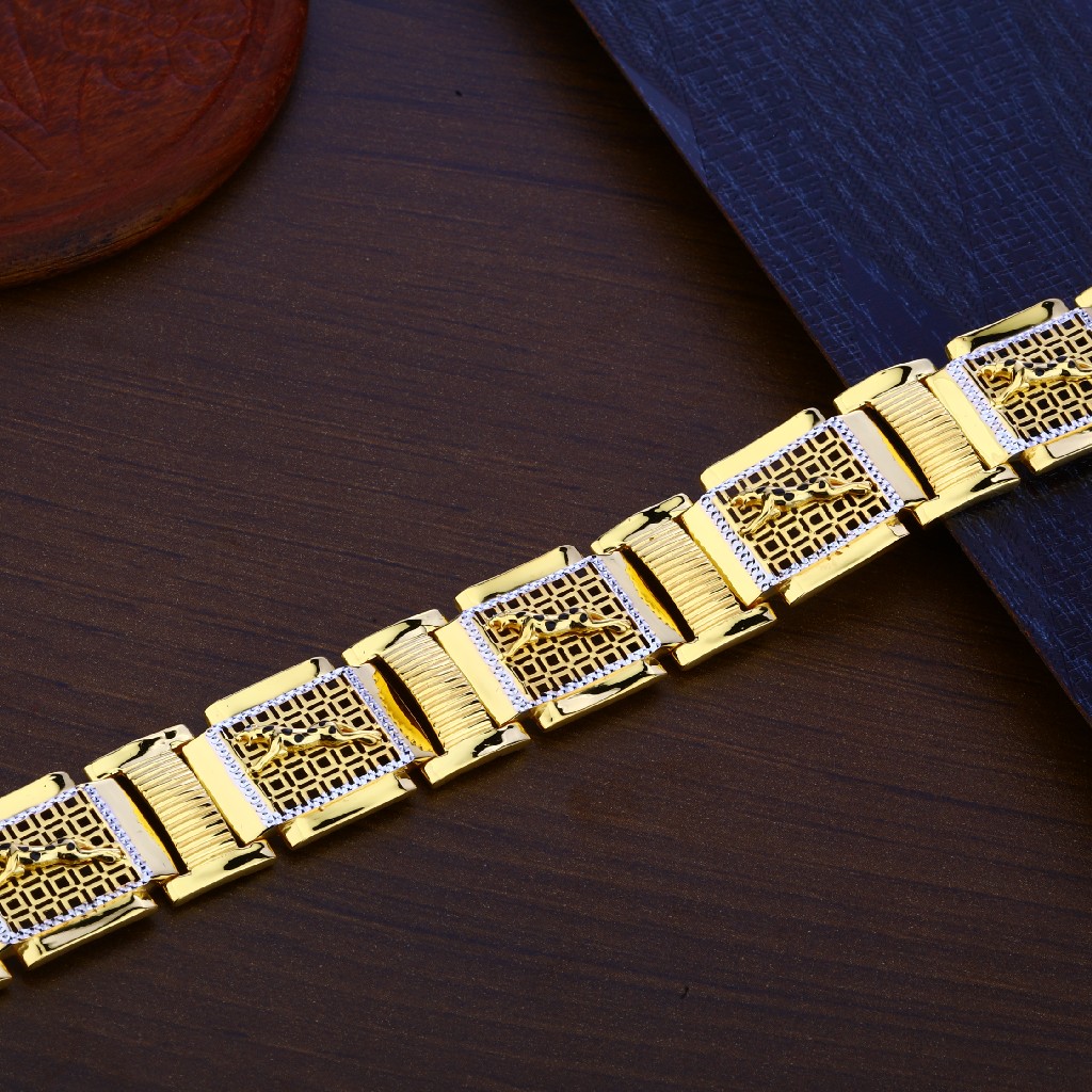 Mens Gold Fancy 916 Bracelet-MPB109