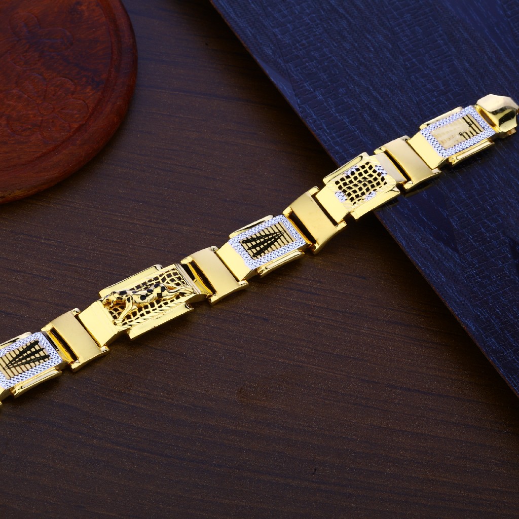 Mens Gold 916 Bracelet-MPB103