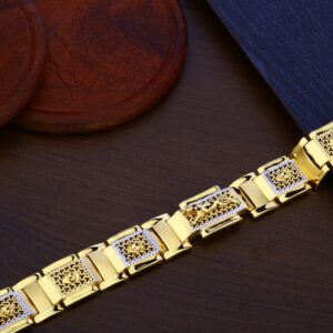 Mens Gold Cz Bracelet-MPB100