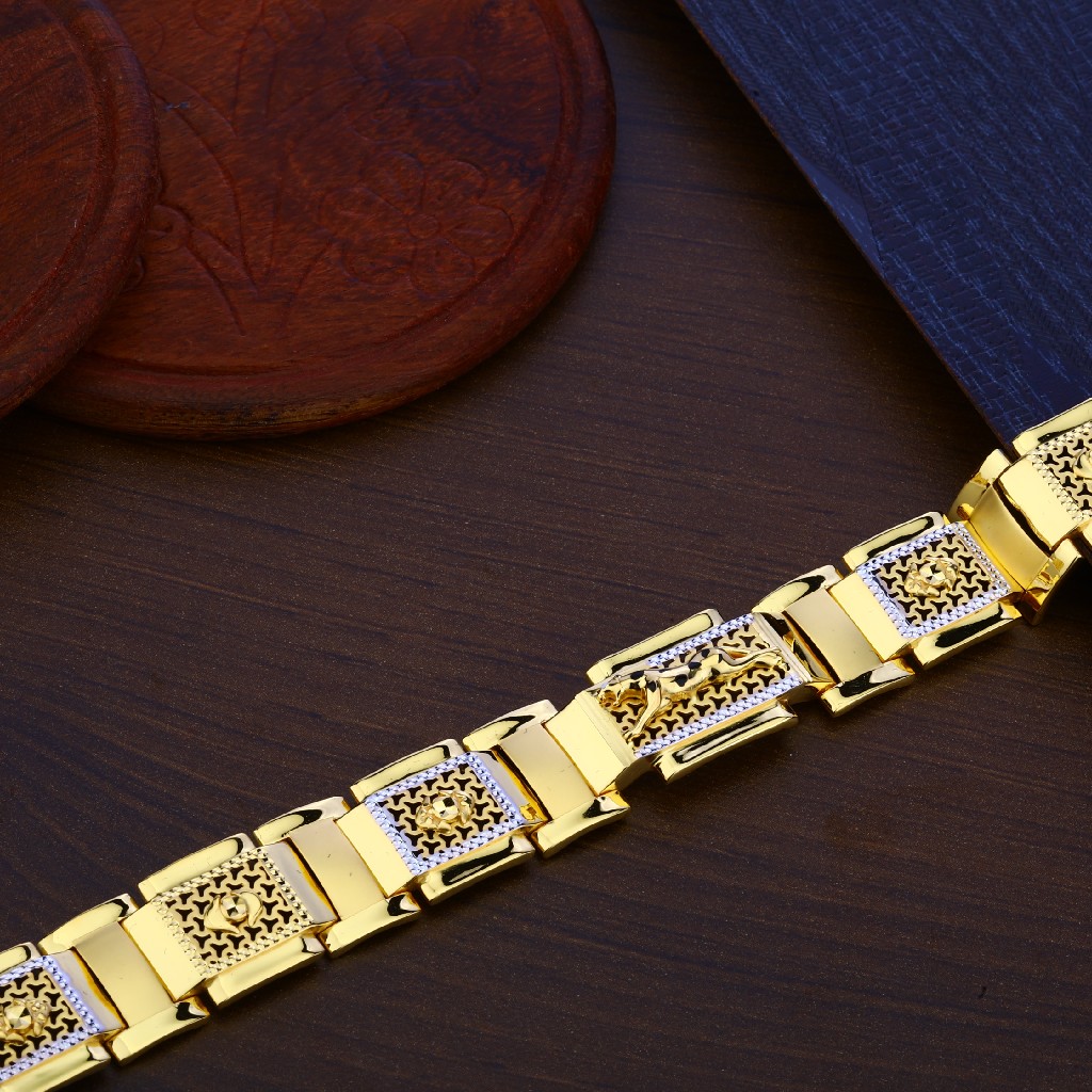 Mens Gold Cz Bracelet-MPB100