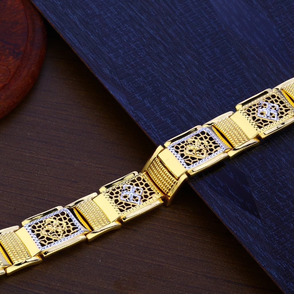 Mens Gold Bracelet-MPB98 - Image 2