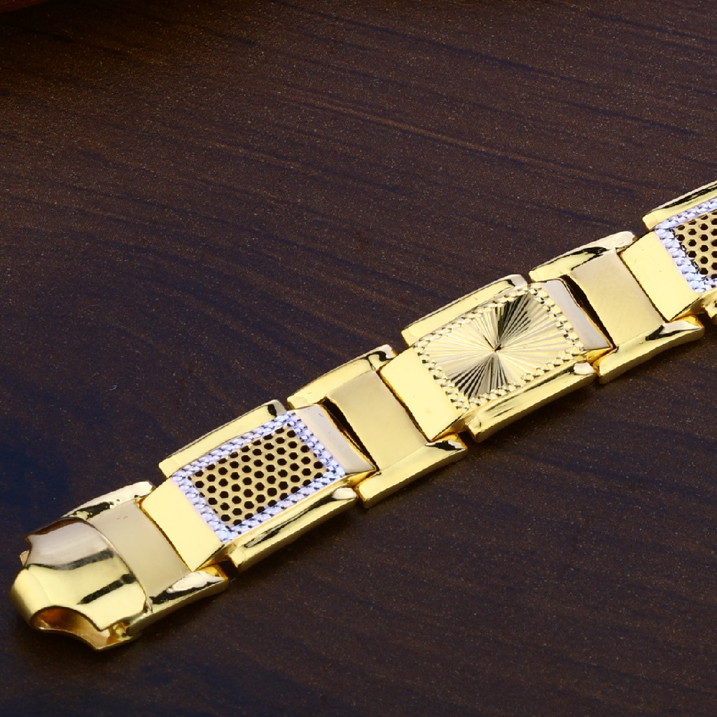 Mens Plain Cz Gold Bracelet-MPB97 - Image 3