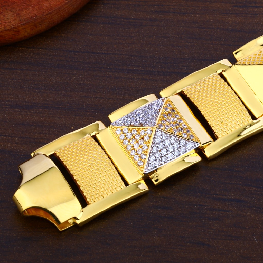 Mens Plain Gold 22K Bracelet-MPB91 - Image 3