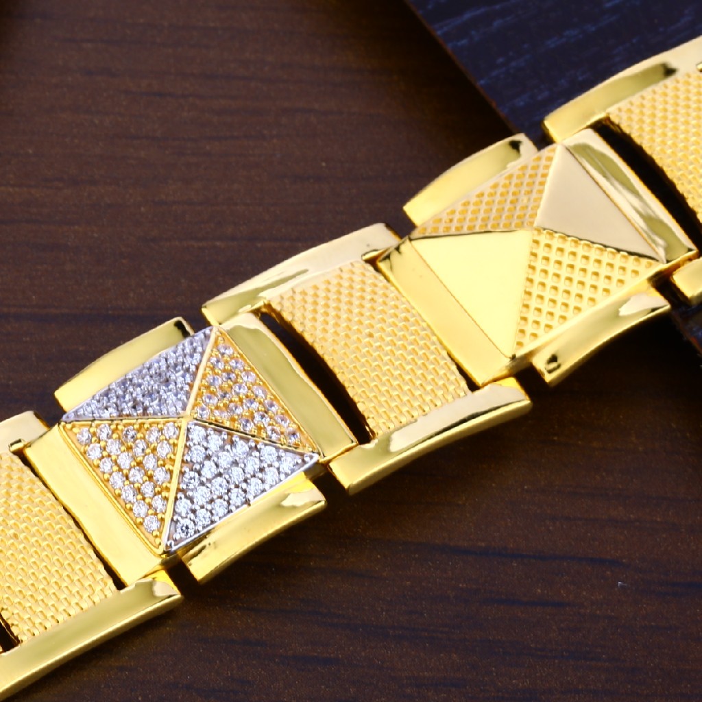 Mens Plain Gold 22K Bracelet-MPB91 - Image 2