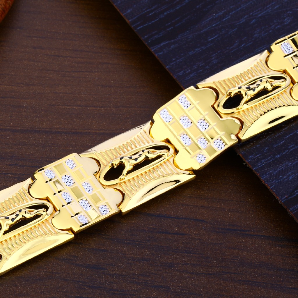 Mens Jaguar Gold Plain Bracelet-MPB86 - Image 2