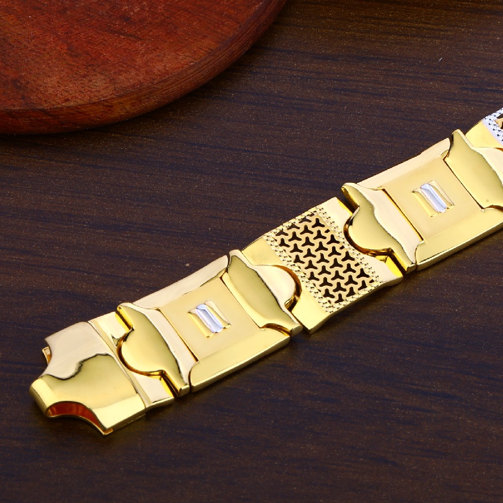 Mens Plain Gold Bracelet-MPB83 - Image 3