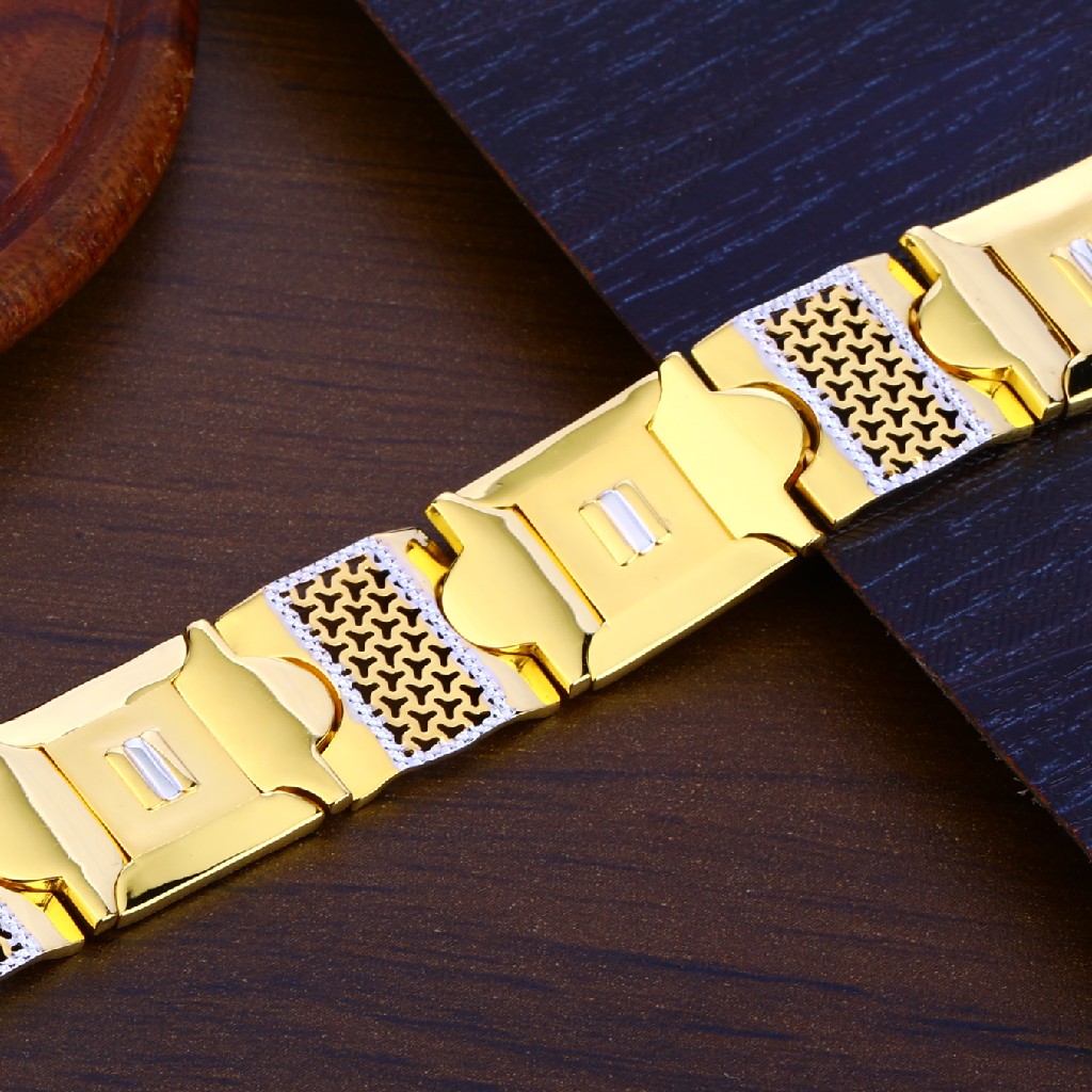 Mens Plain Gold Bracelet-MPB83 - Image 2