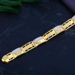 Mens 916 Gold Bracelet-MCB75
