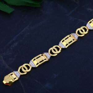 Mens Gold Cz Diamond Bracelet-MCB66
