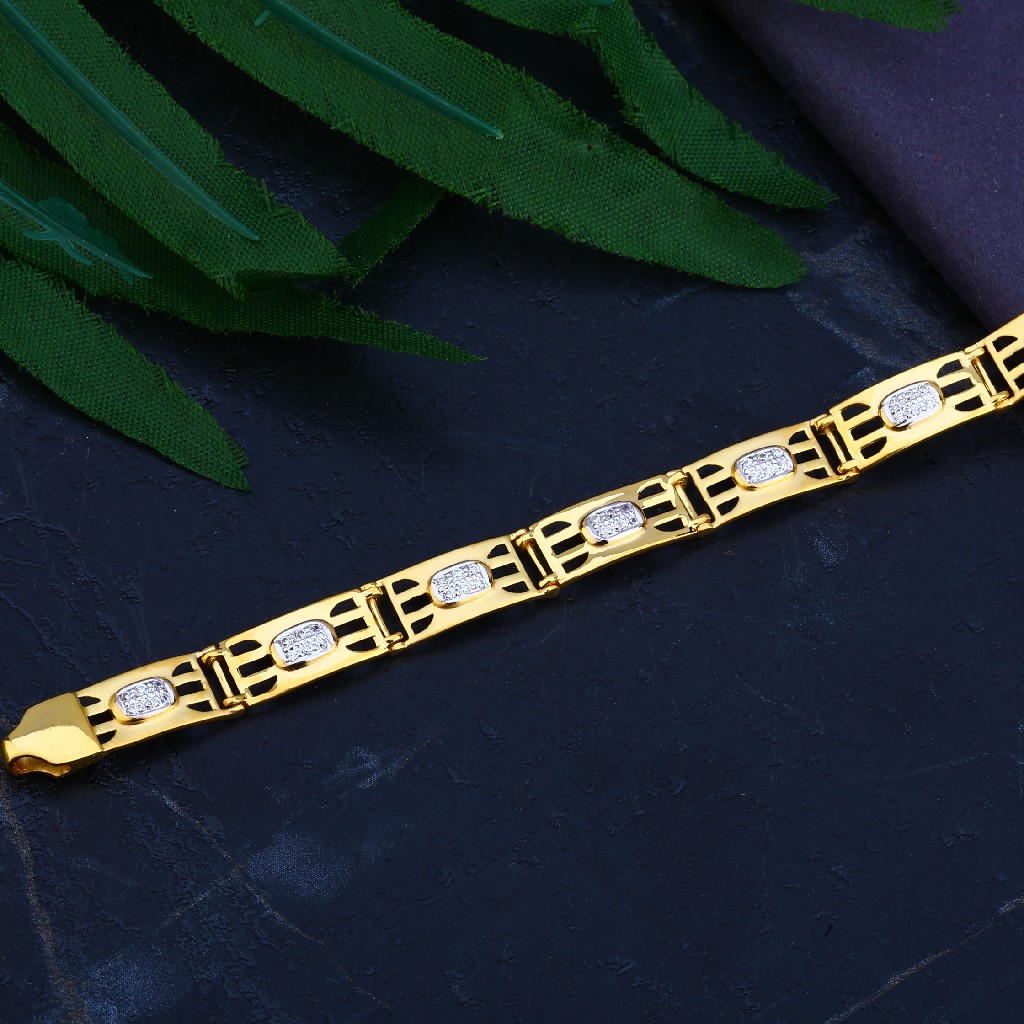 Mens Cz Gold Bracelet-MCB59