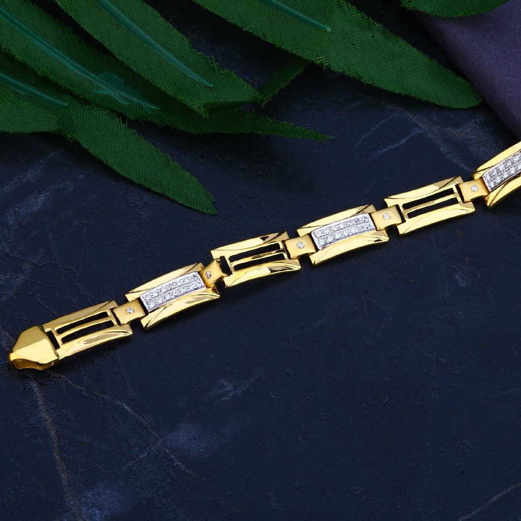 Mens Gold Cz Bracelet-MCB54