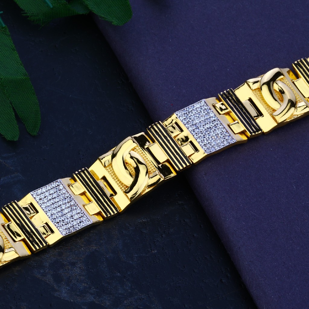 Mens Gold Bracelet-MCB47 - Image 2