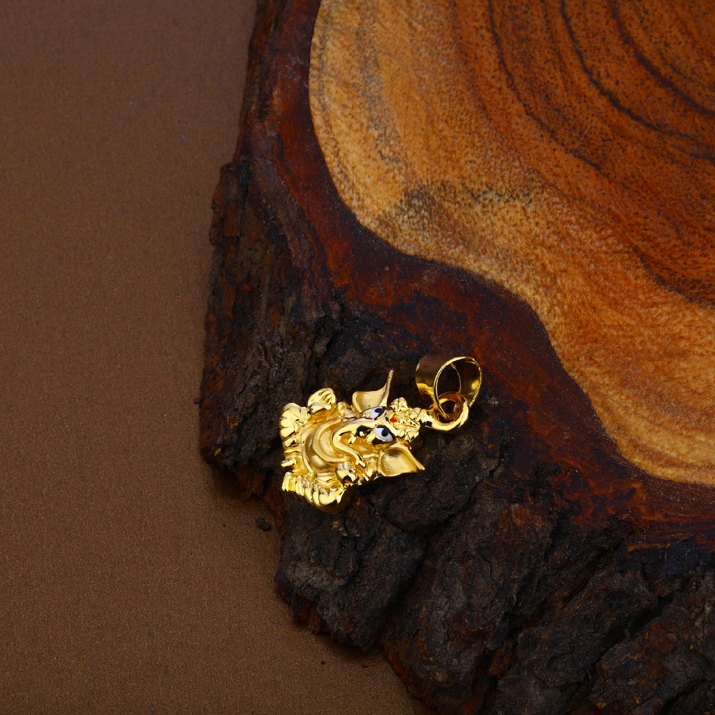 Ganpati Gold Hollow Pendant-HLP98