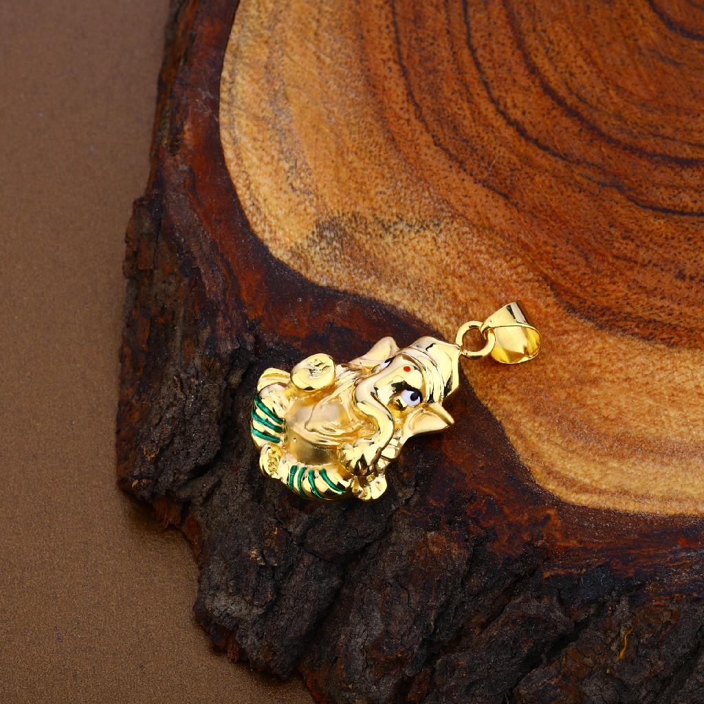 Ganapati Hollow Gold Pendant-HLP90