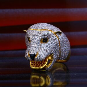 Lion Gold Mens Ring-MHR52