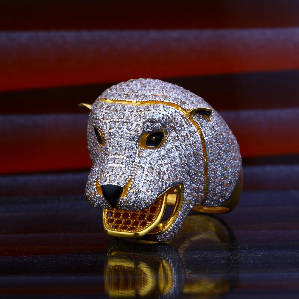Lion Gold Mens Ring-MHR52