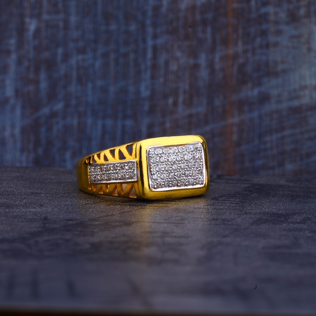 Mens Gold Cz Ring-MR278 - Image 3