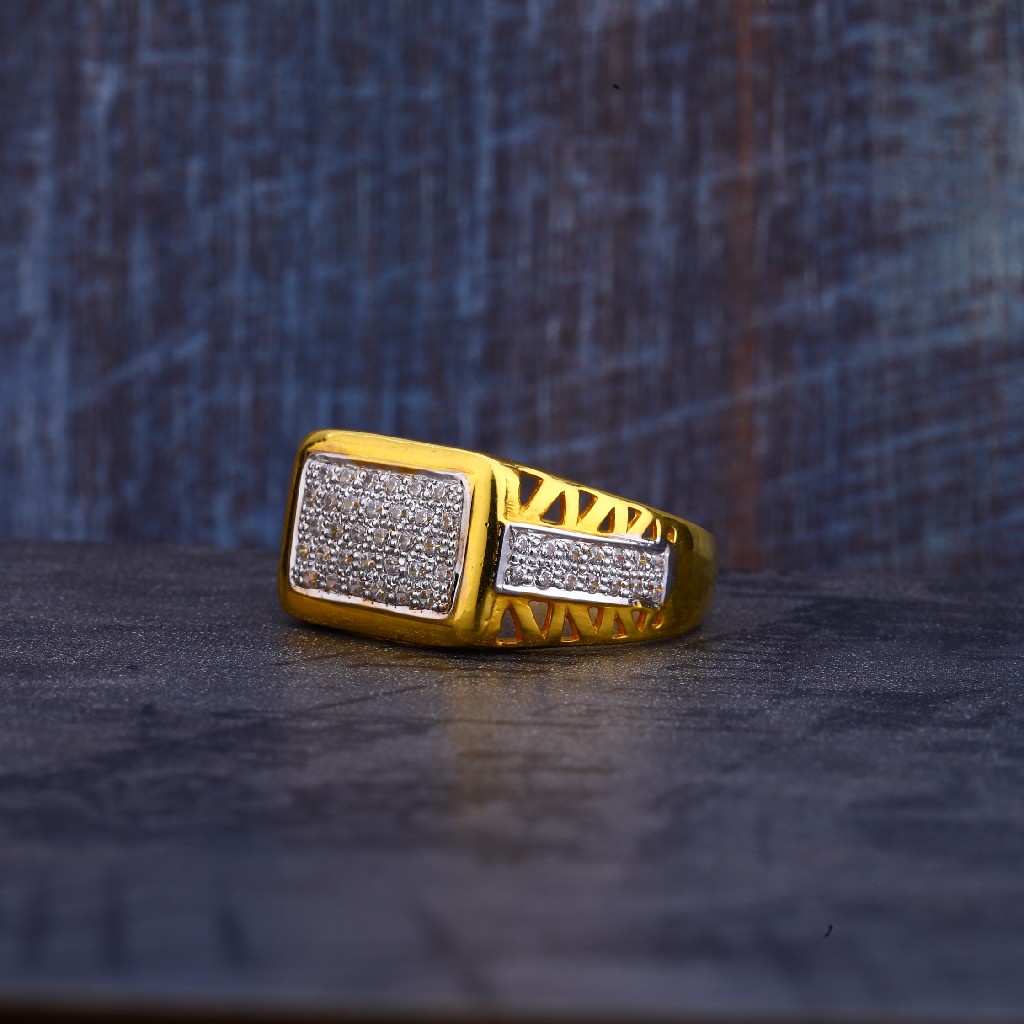 Mens Gold Cz Ring-MR278
