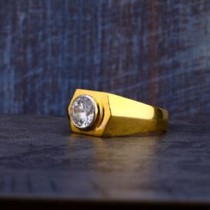 Mens 22K Gold Solitaire Ring MR268
