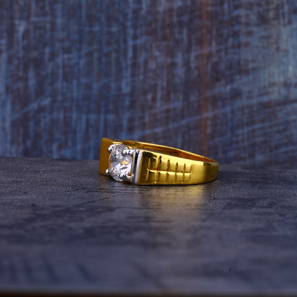 Mens Gold Cz Ring-MR258 - Image 3