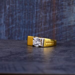 Mens Gold Cz Ring-MR258