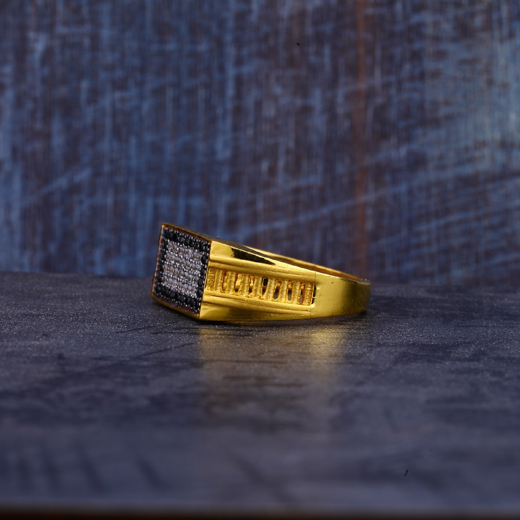 Mens 916 Gold Ring-MR257 - Image 3