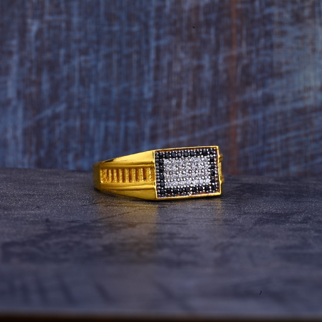 Mens 916 Gold Ring-MR257 - Image 2