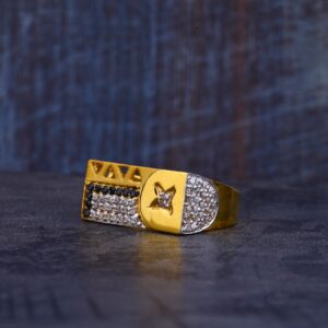 Mens Gold Cz Ring-MR246