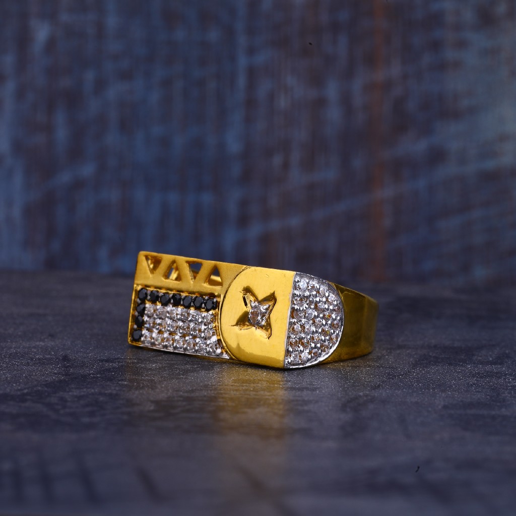 Mens Gold Cz Ring-MR246