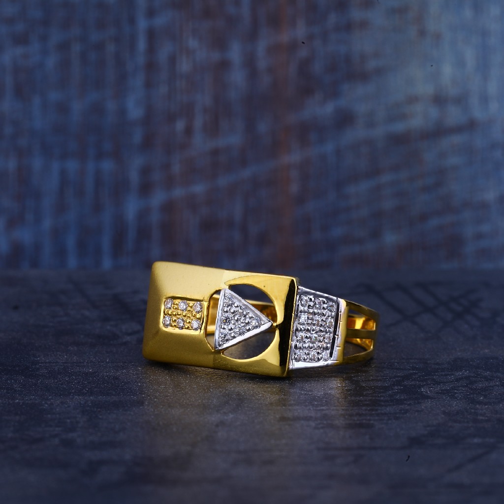 Mens Cz Gold Fancy Ring-MR244