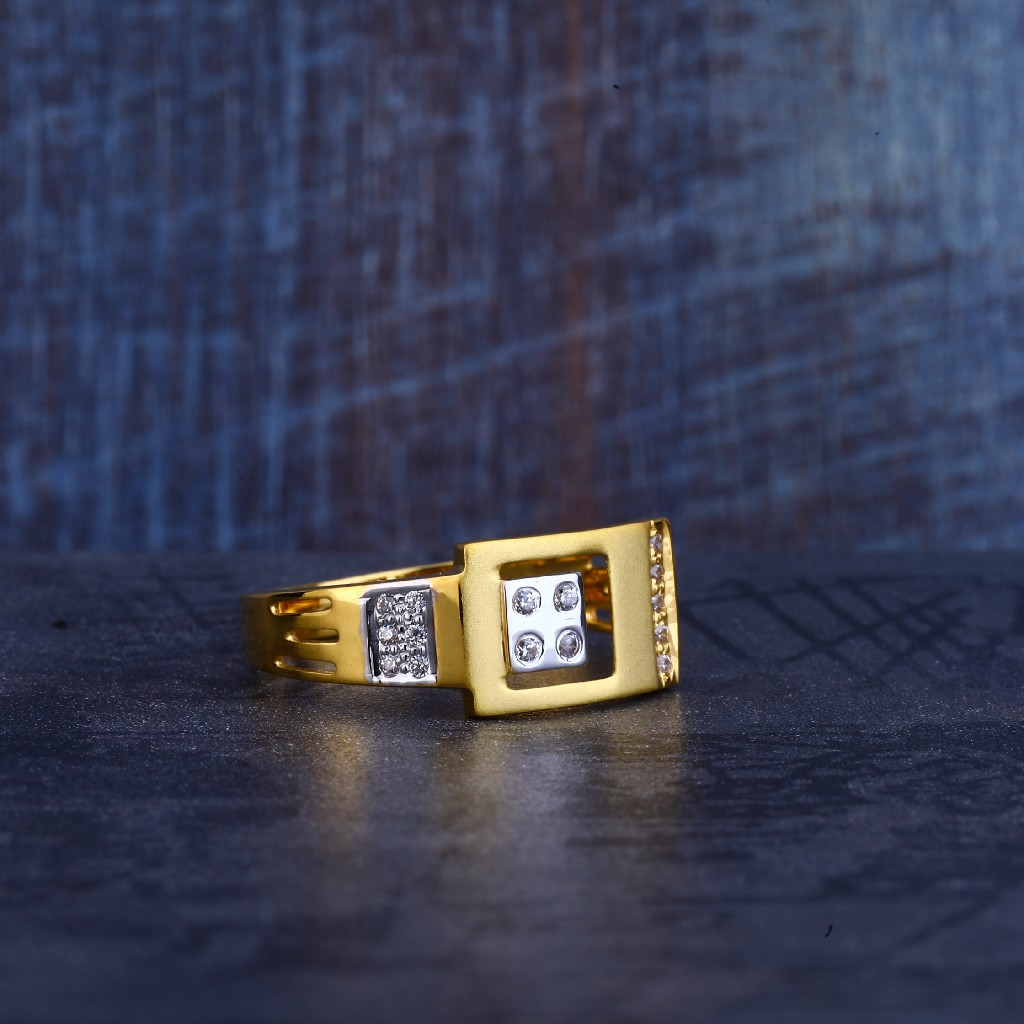 Mens Cz 22K Gold Ring-MR242 - Image 3