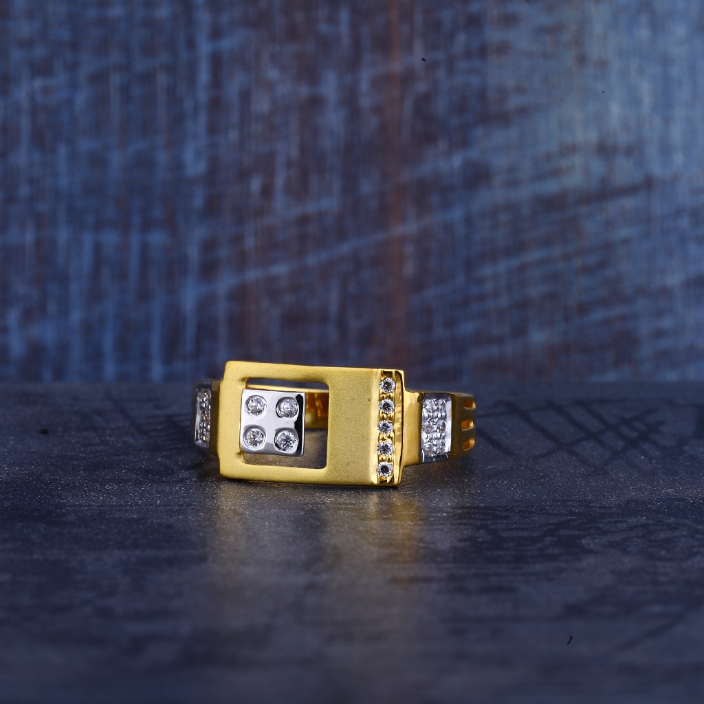 Mens Cz 22K Gold Ring-MR242 - Image 2