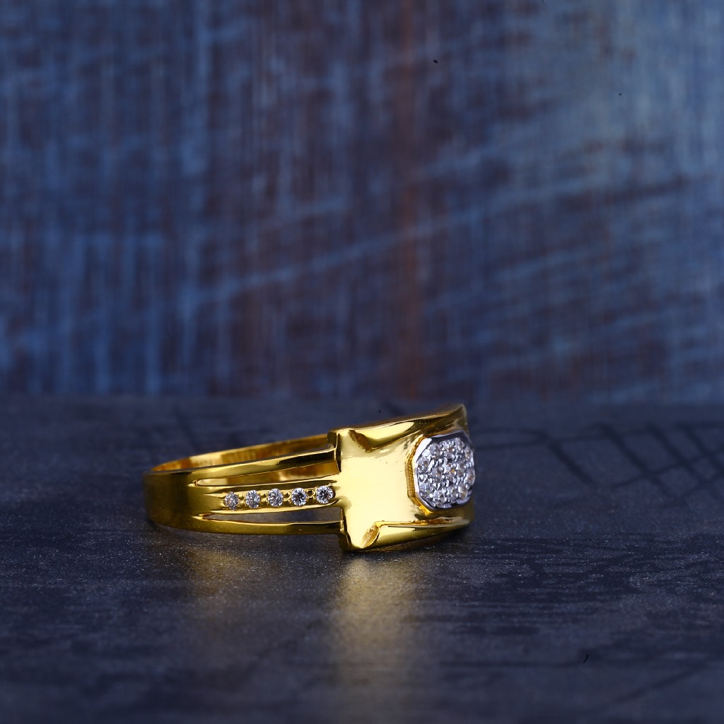 Mens 916 Gold Ring-MR192 - Image 3