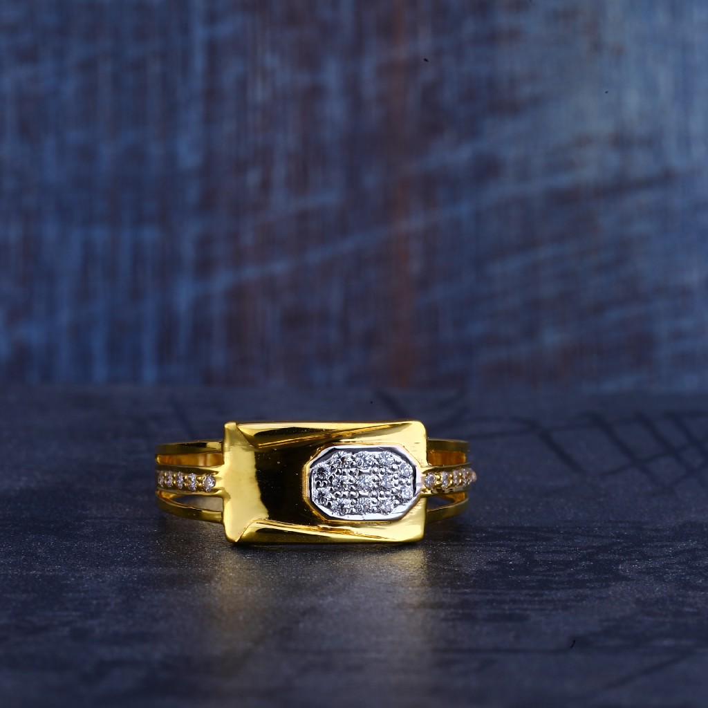 Mens 916 Gold Ring-MR192 - Image 2