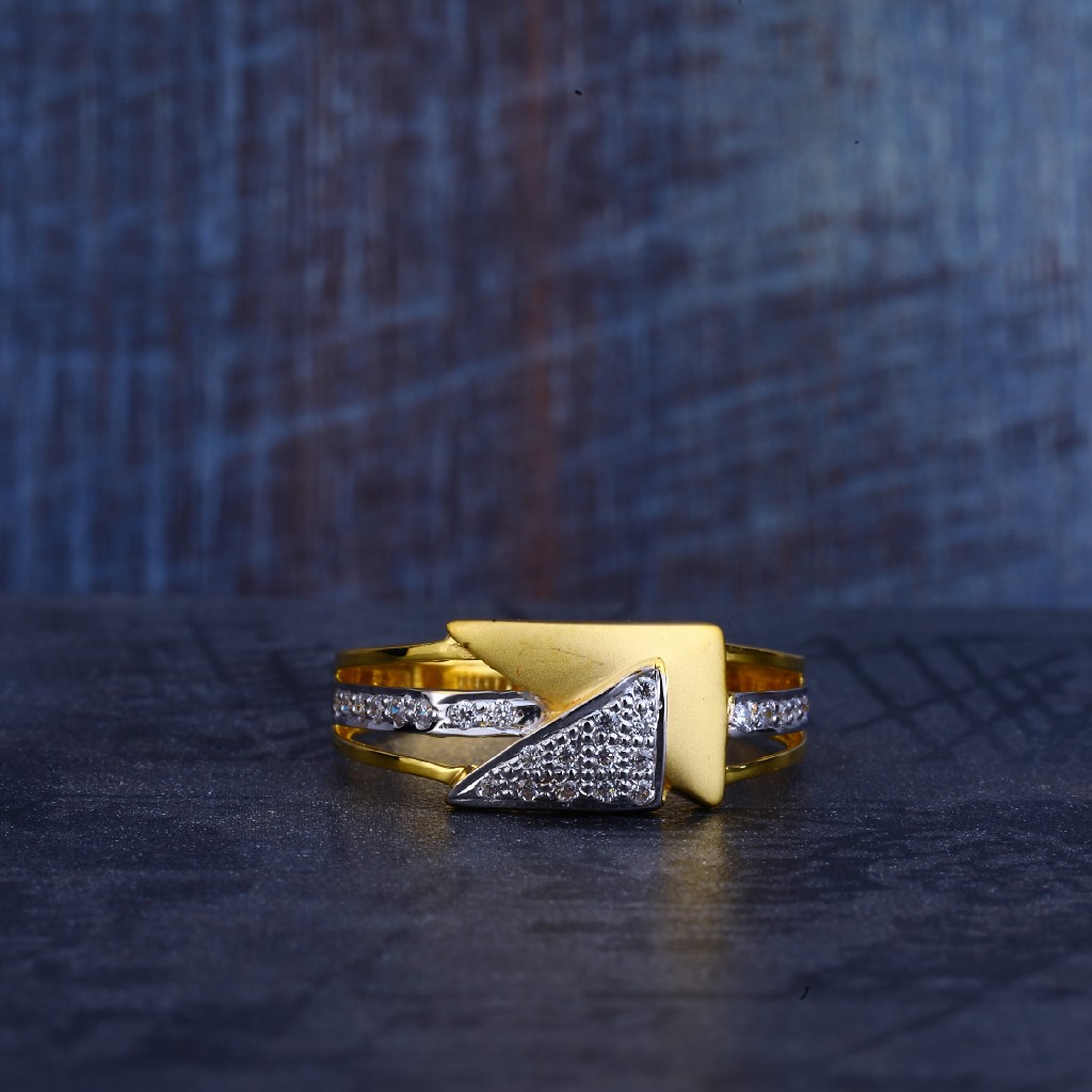 Mens Gold Ring-MR218 - Image 2