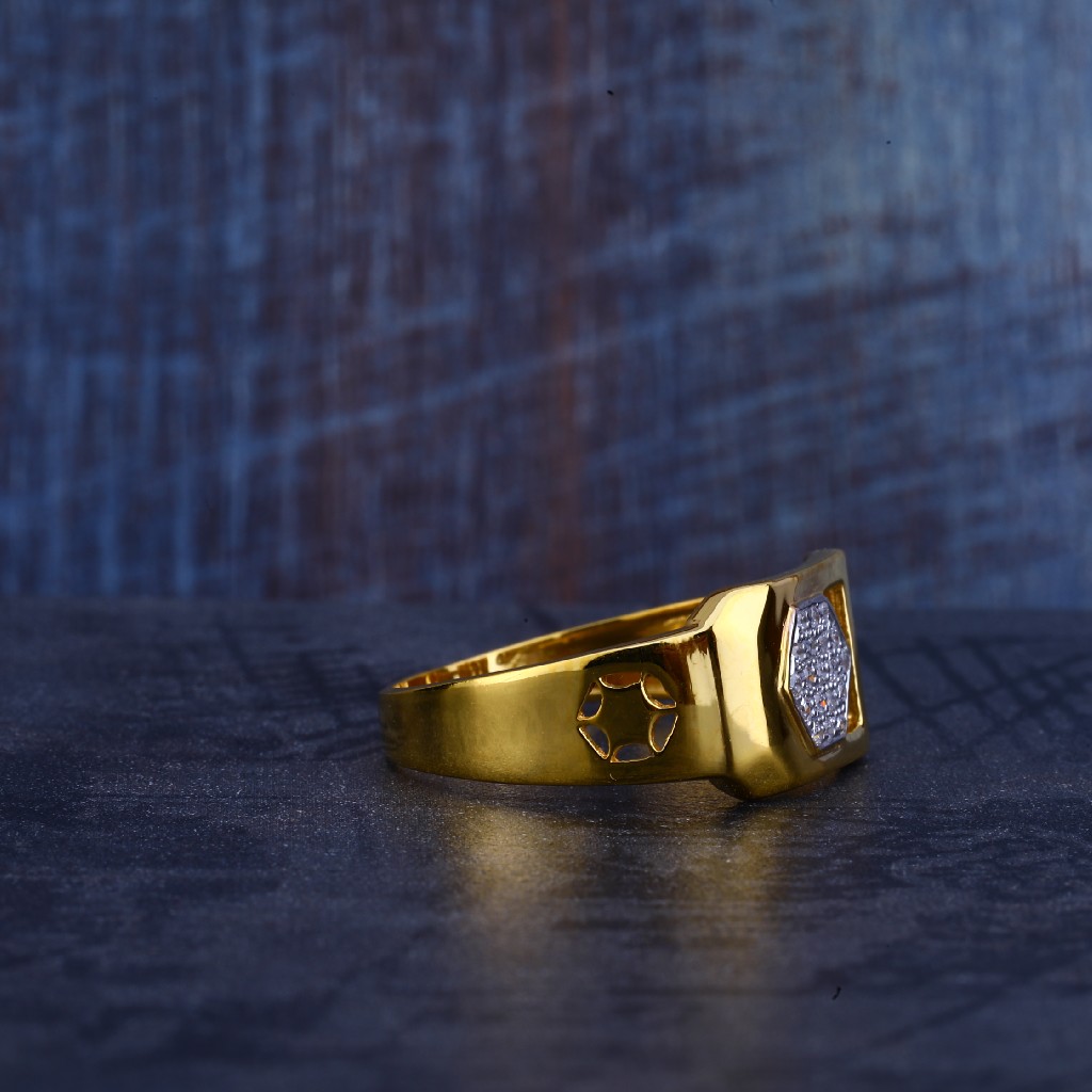 Mens 916 Gold Ring-MR215 - Image 2