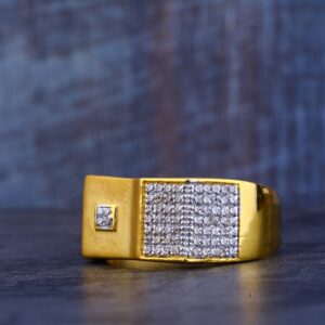Mens 916 Gold Cz Ring-MR210