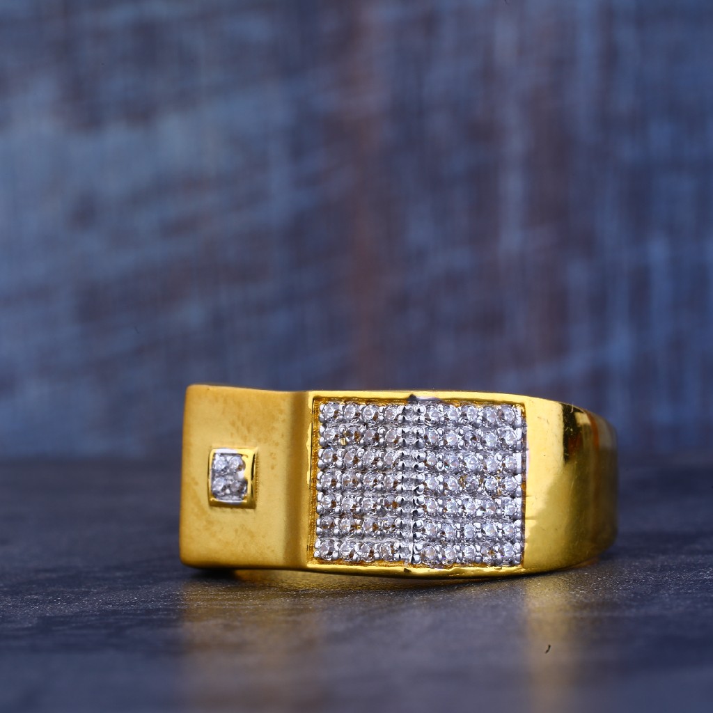 Mens 916 Gold Cz Ring-MR210